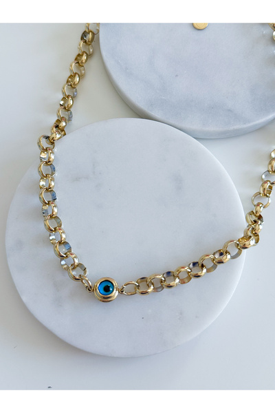 CHARMLUCKY Steel Evil Eye Pendant