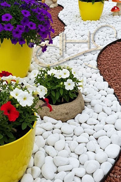 AHS Beyaz Dolomit Taş 1 Kg 4-6 Cm Dere Çakıl Taşı Bahçe Peyzaj Süs Taşı Saksı...