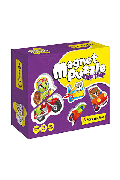 yükselen zeka 12-36 Ay İlk Magnet Puzzle - Taşıtlar