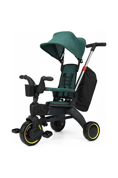 babymiss Taşınabilir 4'ü 1 Arada Katlanabilir İtmeli Üç Tekerlekli Bisiklet Y...