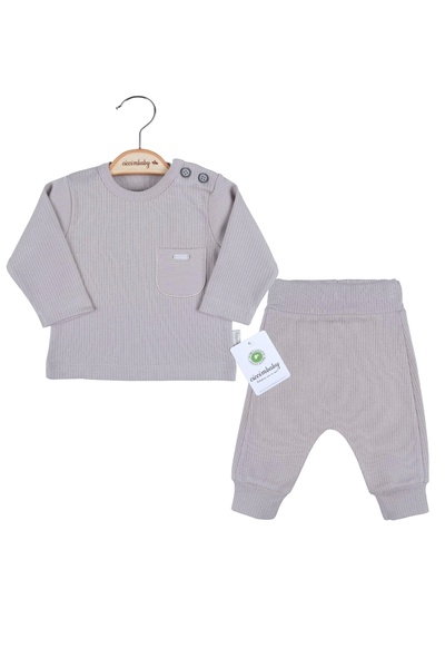 CNDR طقم بيبي بوي من عمر 3 إلى 12 شهرًا مع جيب مطرز على الكتف وأزرار على الأرض