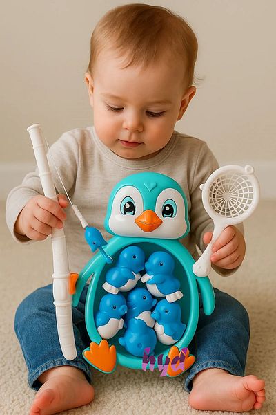Bundeba Penguin Magnet Fishing Catch Game 10 Pieces Sea Creatures with Fishing Rod Educational Toy