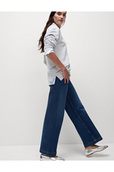 Marks & Spencer Yüksek Bel Wide Leg Grazer Jean Pantolon