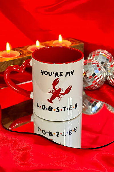 Cool Stuff كوب أحمر من فريندز جراد البحر ومقبض على شكل قلب