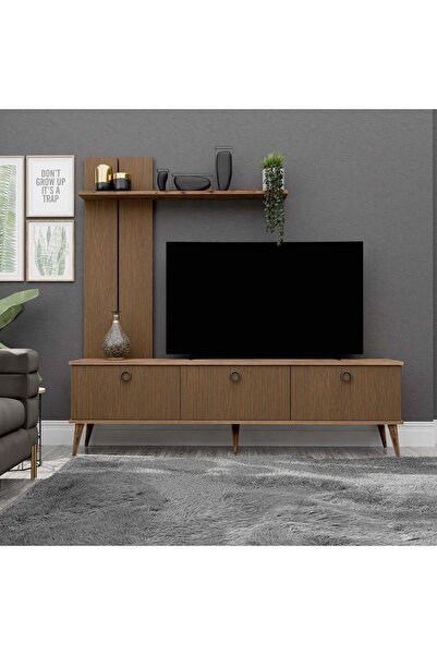 Mezza 1380 Terra 180 CM (AHŞAP AYAKLI) Tv Ünitesi Hat - Kaplan