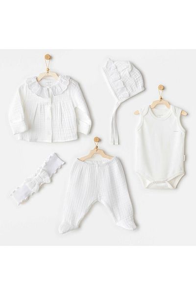 andywawa Ac25840 Natural Gift Muslin 5'li Hospital Outlet أبيض