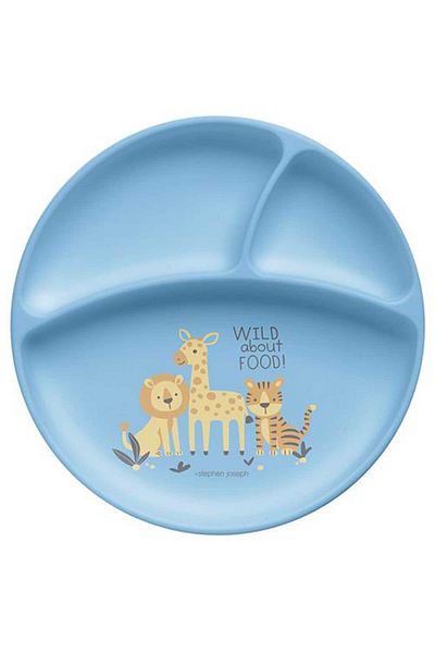 Stephen Joseph Silicone Exercise Plate Zoo Blue 6 Months