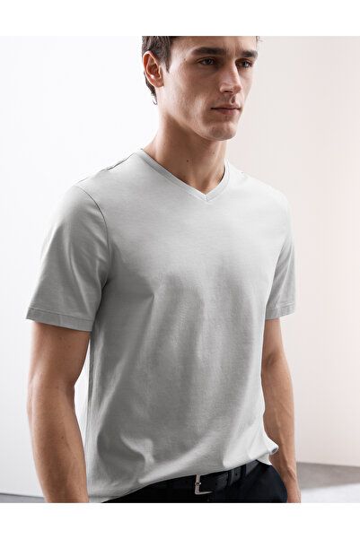 Marks & Spencer Yumuşak Dokulu V Yaka T-Shirt