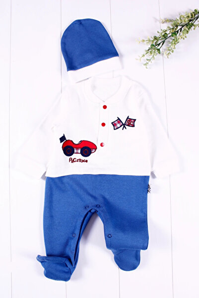 candar رومبير للأطفال من عمر 3 إلى 6 أشهر مع قبعة سيارات باللون الأزرق