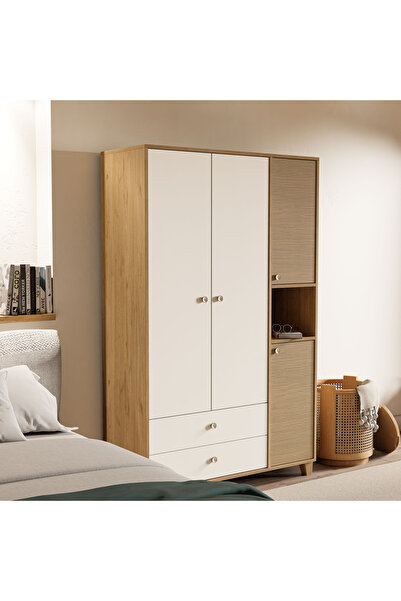 Mezza 3520 Lisa 4 Kapılı Gardırop Sepet-yunus-beyaz