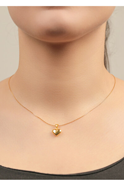 kuyumcu nurettin 1,80 gr (GRAM) Kalp Uçlu Forse Kolye Zincir 45 Cm 14 Ayar Altın