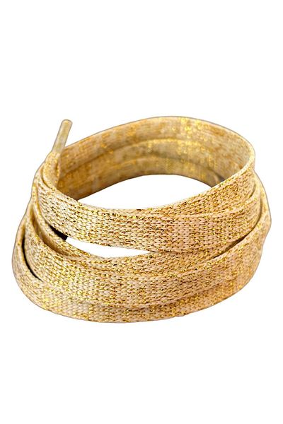 Mawrond 120 Cm, Gold Glitter, Cream Color, Flat, Sports Convers, Casual Shoelaces (1 Pair)