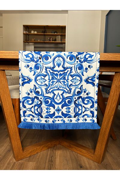 Alseko Concept Saks Tasseled, Tile 01 Pattern 40X140Cm Runner