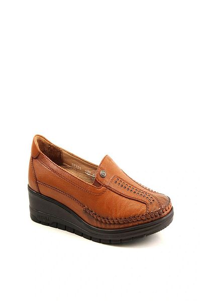 Forelli Morıza Genuine Leather Orthopedic Comfort Women's Casual Shoes Brown