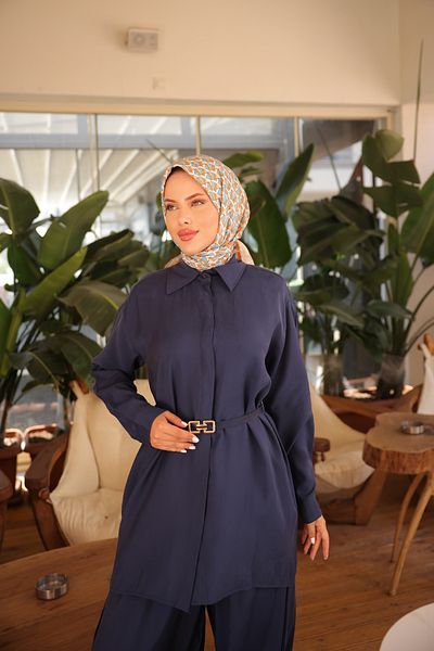 MİMİ Luxury Wear Women's Hijab Tracksuit & Set, Bottom Top Long Suit Button Shirt Pants