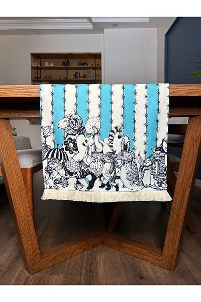 Alseko Concept Cream Tassel, Animals Pattern 40X140Cm Runner