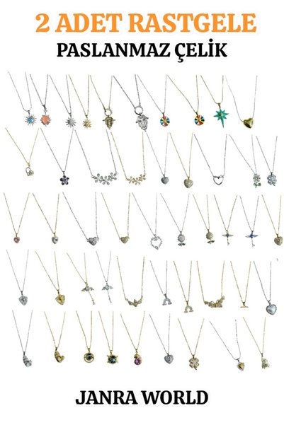 JANRA WORLD 2 Random Steel Necklace Surprise Package – Lover Necklace Friendship Necklace - Two Pendants