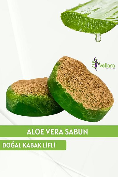 Vellara صابون طبيعي من ألياف اليقطين والصبار للوجه والجسم - صناعة يدوية 125 جرام