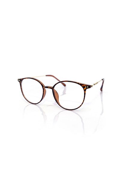 Boonstore Boon Leopard Round Women / Men's Blueblock Glasses *with Felt Case Gift!