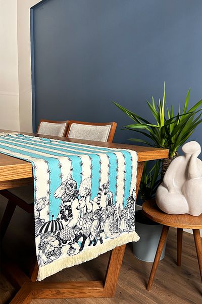 Alseko Concept Cream Tassel, Animals Pattern 40X140Cm Runner