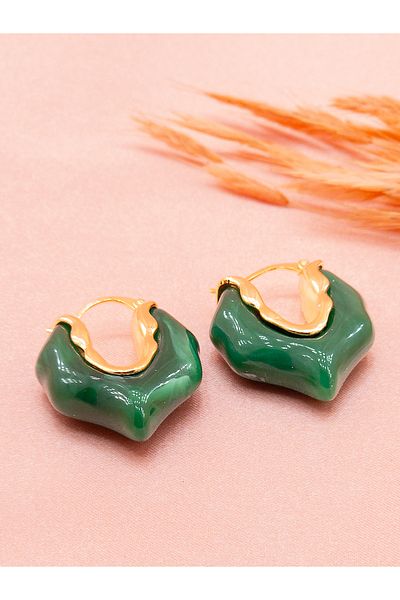 luree accessories Green Enameled Steel Earrings