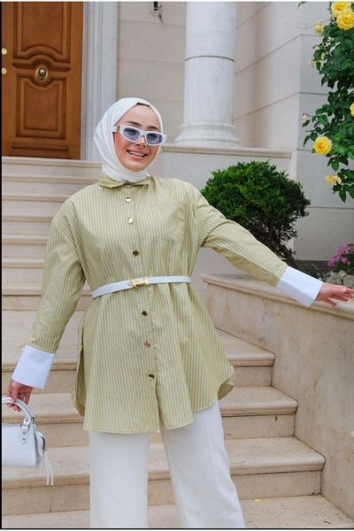comstar Cămașă tricot verde, la modă, legată, de damă