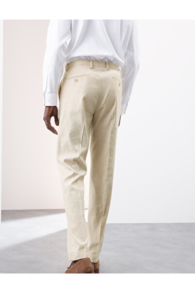 Marks & Spencer Keten Karışımlı Tailored Fit Takım Pantolonu