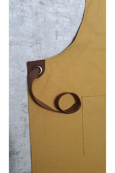 AFİ TEKSTİL Barista apron chef cafe kitchen waiter restaurant ceramic canvas Panama fabric water-repellent stain-resistant