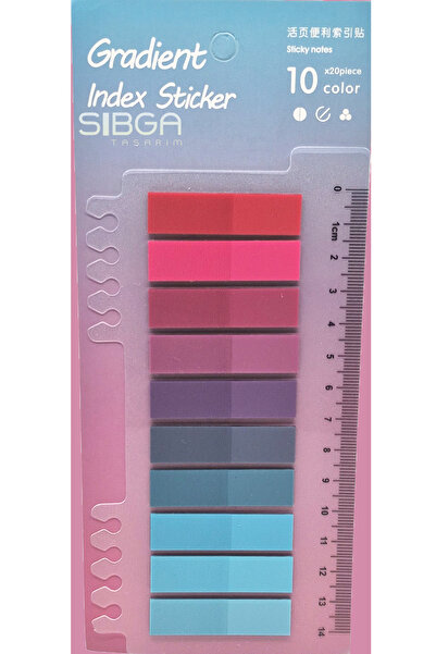 sibga tasarım Şeffaf Renkli Postit Post-it Post It. Kitap Ayracı Ayraç Postit Sticker Not Kağıdı 200 Yaprak