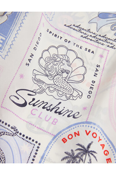 Marks & Spencer Satin World Travel Revere Pijama Takımı (3-16 Yaş)