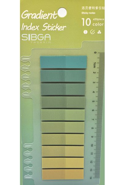 sibga tasarım Postit ملون شفاف Post-it Post It.علامة مرجعية للكتاب، ورق ملاحظات لاصق، 200 ورقة