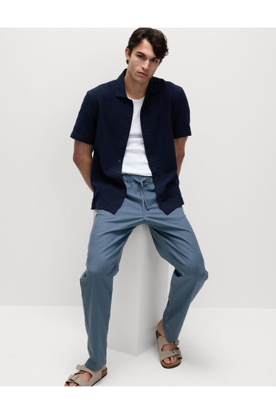 Marks & Spencer Loose Fit Pamuk Keten Karışımlı Pantolon