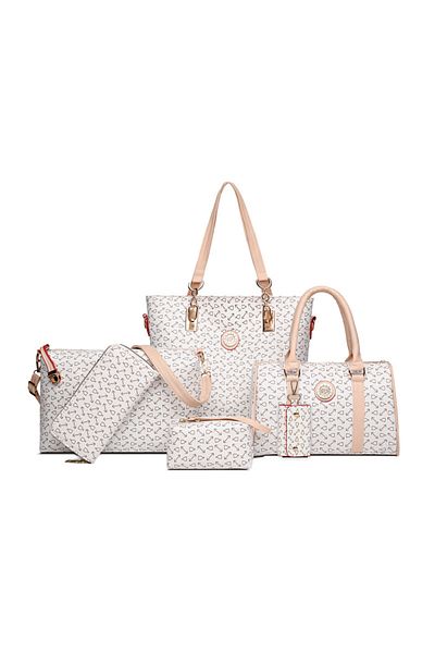 Generic 6 Pieces Of Fashionable Bone Pattern One-shoulder Crossbody Bag Handbag Key Bag