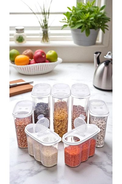 Miami Home Set of 7 White Oval Food Container
