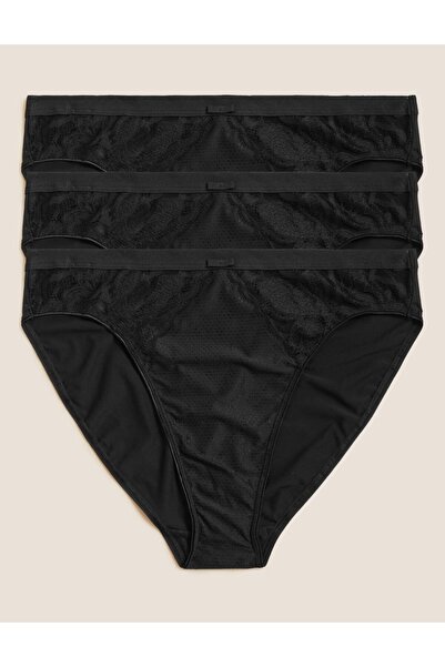 Marks & Spencer 3'lü Dantel Detaylı High Leg Külot Seti