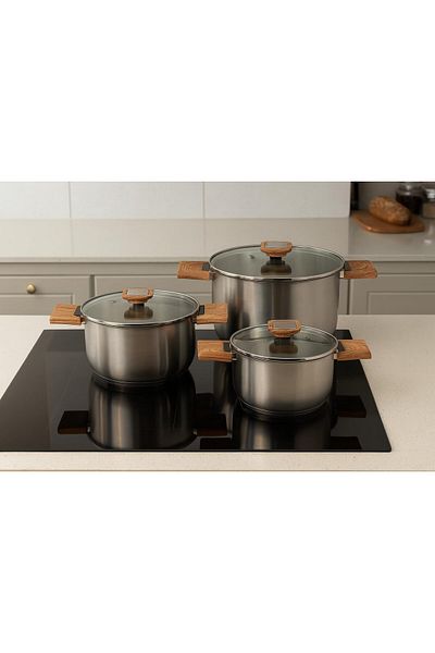 BİNDAWOOD B&D COOKING POT WITH LID SET 3-PCS
