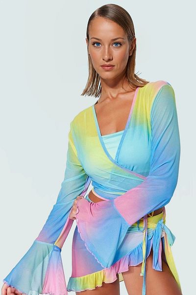 PayBuy Stylish V-Neck Knitted Blouse Skirt Beach Suit Summer Fitted Mesh Fabric Quality Craftsmanship Perfect Fit