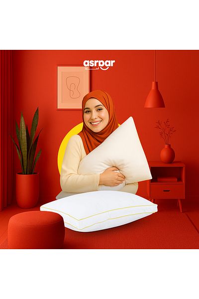 Asraar 1-Piece| Microfiber Bed Pillows 20 cm Thick - Prime Pillow , Standard Size 1000g 75 x 50 cm