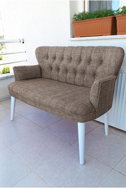 Azra Aksesuar Ikili Balkon Koltugu - Kanepe - Keten Kumaş - Bekleme Koltugu-o...