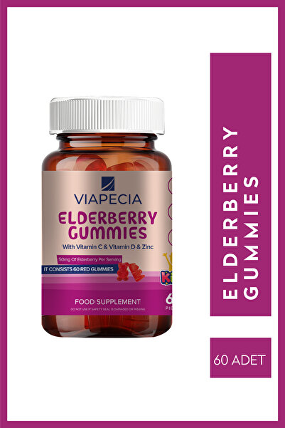 Viapecia Çocuklar İçin Karamürver Aromalı Vitamin Destekli Gummy 60 Adet, Sağ...