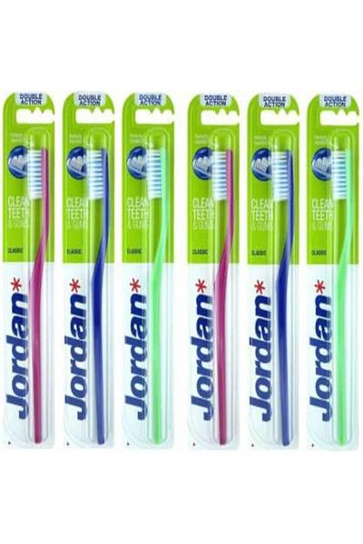 JORDAN Classic Toothbrush Medium Assorted Color Daily Plaque Removal & Gum Care, Assorted Colors, 1 Pc