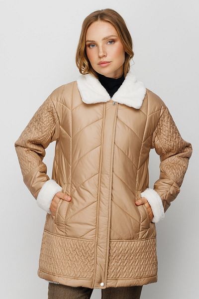 Ekol Plush Collar Quilted Coat