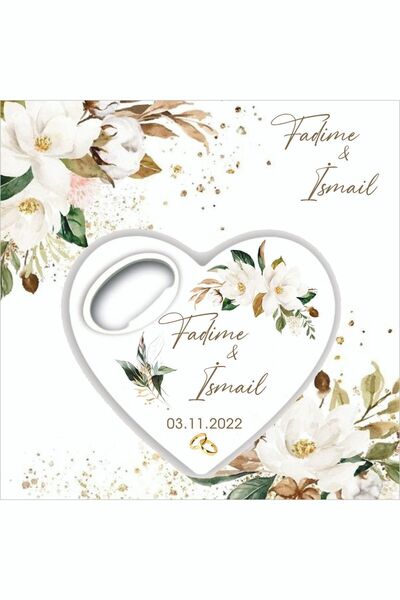 Ege ajans 10 Adet (KARTLI VE JELATİNLİ) Kalpli Nişan, Söz, Düğün Açacak Magnet