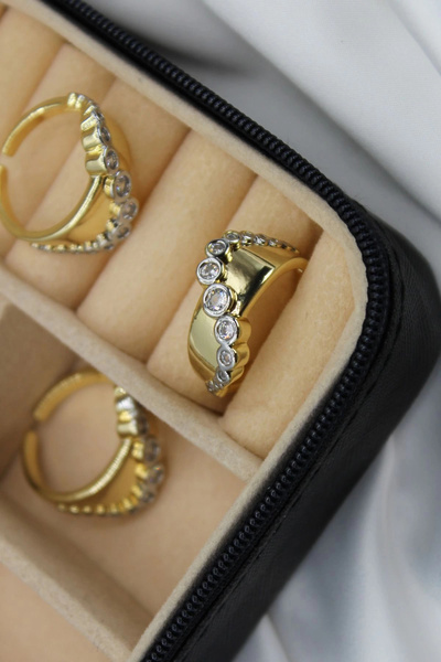 Leo'Stone خاتم فولاذي نسائي مستورد بنسبة 100% من VIP بتصميم Dams قابل للتعديل ومضاد للتشوه