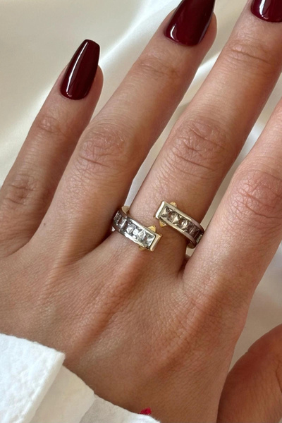 Leo'Stone خاتم فولاذي نسائي مستورد بنسبة 100% من VIP بتصميم العاصفة قابل للتعديل ومضاد للتشويه