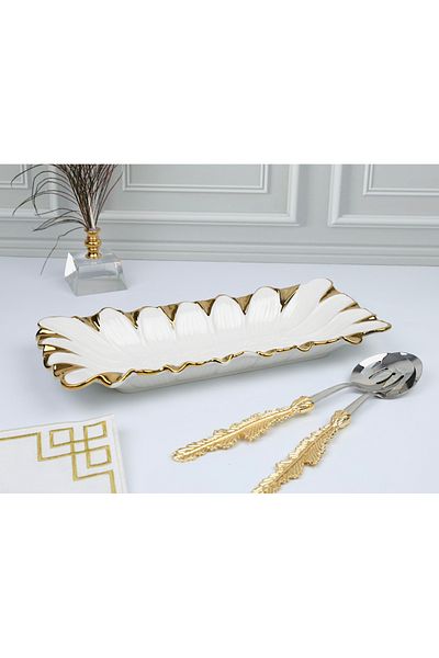 ROY KING Flora Gold Dik.Deep Presentation Plate 33*13*4 cm