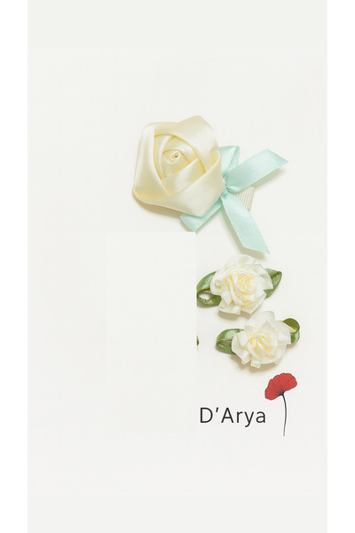 Darya DD361 مجموعة مشابك زهور ساتان مصنوعة يدويًا للزواج / الدعوة / مولود / ا...