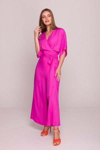 Stylove Rochie maxi plic cu curea - Liliac