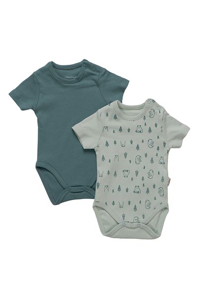 Tongs Baby Baby Boy Snap Fastener Bodysuit with Teddy Bear 2 Pack