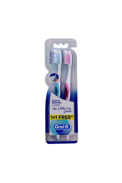 Oral-B Gum & Enamel Care Toothbrush Extra Soft Assorted 2 Pcs Gentle Gum Protection, Assorted Colors, 2 Pcs